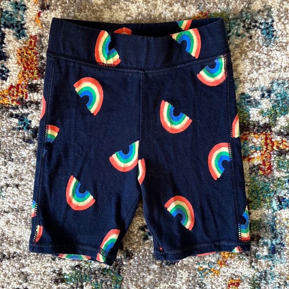 Gap Kids Playtime Favorites Dark Blue Rainbow Biker Shorts Girls Sz 3T